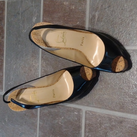 Christian Louboutin black patent leather cork platform pump size 36 - Picture 11 of 14